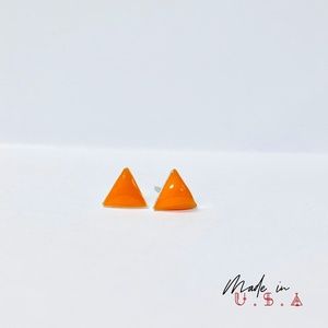 Petite Triangle Earrings - Orange